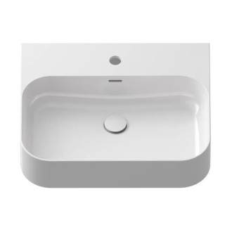 Umývadlo Ceramic Slim Wall R (Umývadlo Ceramic Slim Wall R 55, s otvorom pre batériu, s prepadom, biela)
