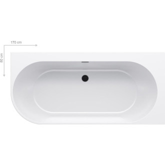 Vaňa Freedom Corner (Vaňa Freedom Corner 170x80 P, voľne stojaca, biela, krytka odtoku biela/čierna/chróm)