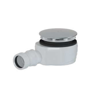 Vaničkový sifón MULTI 90 x 40mm nízky nerezová krytka a kĺb s matkou ESLIM90KLCR