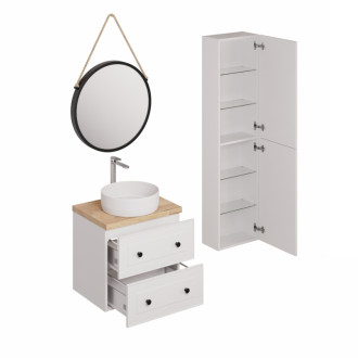 Kúpeľňová zostava s umývadlom vrátane umývadlovej batérie, vtoku a sifónu Naturel Forli biela KSETFORLI8