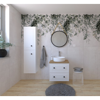 Kúpeľňová zostava s umývadlom vrátane umývadlovej batérie, vtoku a sifónu Naturel Forli biela KSETFORLI8