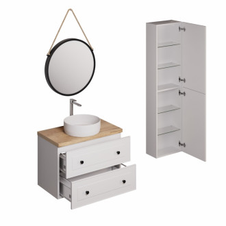 Kúpeľňová zostava s umývadlom vrátane umývadlovej batérie, vtoku a sifónu Naturel Forli biela KSETFORLI11