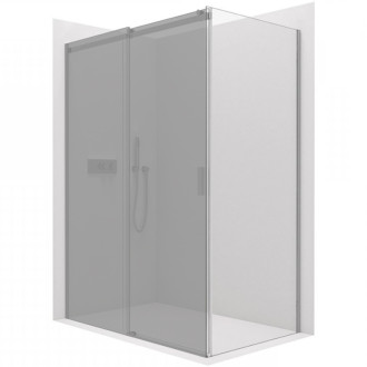 CERANO - Bočná stena Santoro - ľavá - 6 mm - chróm, mliečne sklo - 70x195 cm - jednodielna pevná