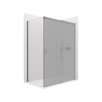 CERANO - Bočná stena Santoro Ľ/P - 8 mm - čierna matná, transparentné sklo - 90x195 cm