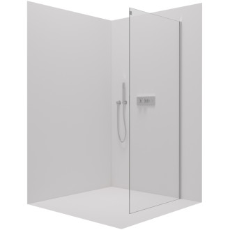 CERANO - Bočná stena Santoro Ľ/P - 8 mm - chróm, transparentné sklo - 90x195 cm