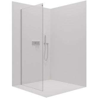 CERANO - Bočná stena Santoro Ľ/P - 8 mm - chróm, transparentné sklo - 90x195 cm