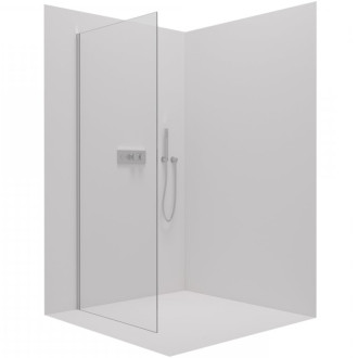 CERANO - Bočná stena Santoro - ľavá - 6 mm - čierna matná, mliečne sklo - 70x195 cm - jednodielna pevná