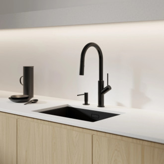 Omnires Modern Project dávkovač tekutého mydla, na dosku, čierna mat MP60723BL