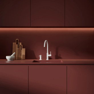 Omnires Modern Project dávkovač tekutého mydla, na dosku, biela mat MP60723WM