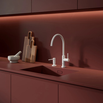 Omnires Modern Project dávkovač tekutého mydla, na dosku, biela mat MP60723WM