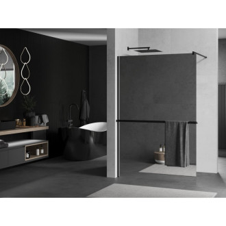 Mexen Kioto+ Sprchová zástena s poličkou 120 x 200 cm, zrkadlo, čierna - 800-120-121-70-50