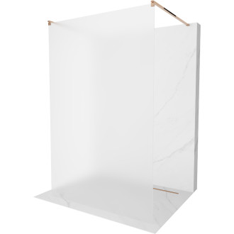 Voľne stojaca sprchová zástena Mexen Kioto 100 x 200 cm, 8 mm matná, ružové zlato - 800-100-002-60-30