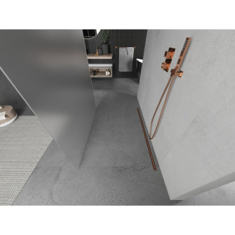 Voľne stojaca sprchová zástena Mexen Kioto 100 x 200 cm, 8 mm matná, ružové zlato - 800-100-002-60-30