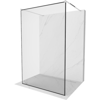 Voľne stojaca sprchová zástena Mexen Kioto 110 x 200 cm, čierny rám 8 mm, chróm - 800-110-002-01-70