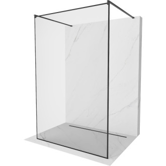 Mexen Kioto voľne stojaca sprchová zástena 110 x 200 cm, čierny rám 8 mm, čierna - 800-110-002-70-70