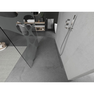 Mexen Kioto voľne stojaca sprchová zástena 140 x 200 cm, biela vlna 8 mm, chróm - 800-140-002-01-97