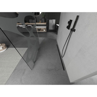 Voľne stojaca sprchová zástena Mexen Kioto 140 x 200 cm, biela vlna 8 mm, čierna - 800-140-002-70-97