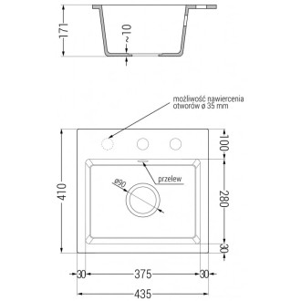Jednodrezový žulový drez Mexen Milo s kuchynskou batériou Flora, biely - 6505-20-670401-57-G