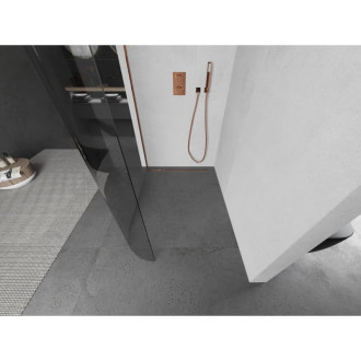 Mexen Kioto-R zaoblená sprchová zástena 100 x 200 cm, 8 mm priehľadná, ružové zlato - 800-100-101-60-06