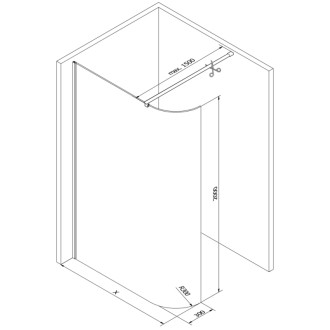 Mexen Kioto-R zaoblená sprchová zástena 160 x 200 cm, 8 mm priehľadná, ružové zlato - 800-160-101-60-06