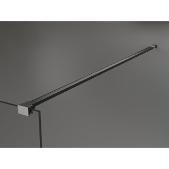 Mexen Kioto+ Sprchová zástena s policou 90 x 200 cm, grafit, kartáčovaná pištoľovo sivá - 800-090-121-66-40