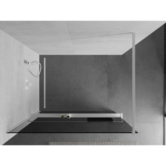 Mexen Kioto+ Sprchová zástena s poličkou 110 x 200 cm, grafit, biela - 800-110-121-20-40