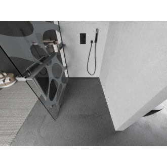 Mexen Kioto+ Sprchová zástena s policou 130 x 200 cm, biela vlna, strieborná - 800-130-121-95-97