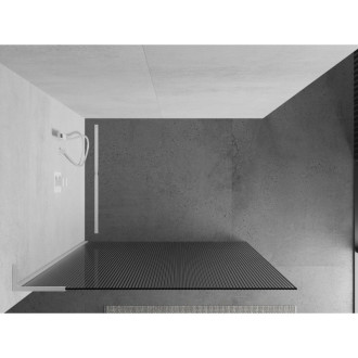 Mexen Kioto L Sprchová zástena 80 x 200 cm, pruhy, biela - 800-080-103-20-09