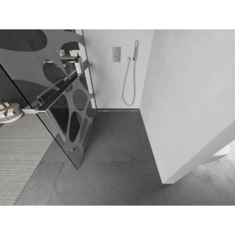 Mexen Kioto+ L sprchová zástena s poličkou 110 x 200 cm, biela vlna, chróm - 800-110-123-01-97