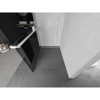 Mexen Kioto+ L Sprchová zástena s policou 90 x 200 cm, grafit, biela - 800-090-123-20-40