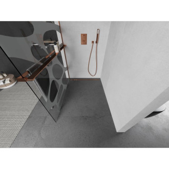 Mexen Kioto+ L Sprchová zástena s poličkou 80 x 200 cm, biela vlna, ružové zlato - 800-080-123-60-97