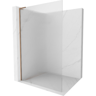 Mexen Kioto L Sprchová zástena 120 x 200 cm, pruhy, ružové zlato - 800-120-103-60-09