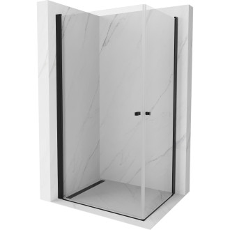 Mexen Pretoria Duo výklopný sprchovací kút 80 x 70 cm, priehľadný, čierny - 852-080-070-70-00-02