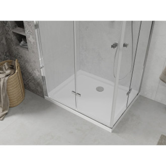 Sprchový kout Mexen Lima Duo skládací 100 x 90 cm, průhledný, chrom + plochá sprchová vanička - 856-100-090-01-02-4010
