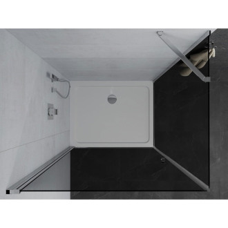 Mexen Pretoria výklopný sprchovací kút 100 x 70 cm, grafit, chróm + plochá sprchová vanička - 852-100-070-01-40-4010