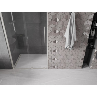 Posuvné sprchové dveře Mexen Velar 100 cm, průhledné, kartáčovaný nikl - 871-100-000-01-97