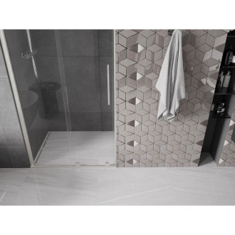 Posuvné sprchové dveře Mexen Velar 110 cm, průhledné, kartáčovaný nikl - 871-110-000-01-97