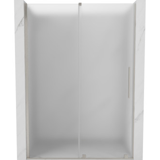 Posuvné sprchové dvere Mexen Velar 140 cm, matné, kartáčovaný nikel - 871-140-000-31-97