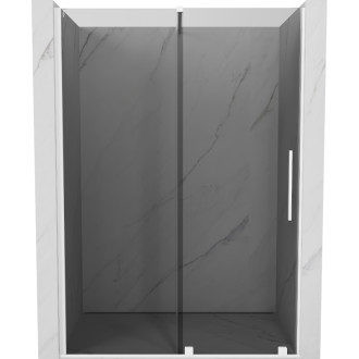 Posuvné sprchové dvere Mexen Velar 140 cm, grafit, biela - 871-140-000-41-20