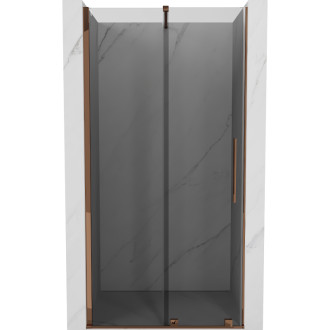 Posuvné sprchové dvere Mexen Velar 120 cm, grafit, ružové zlato - 871-120-000-41-60