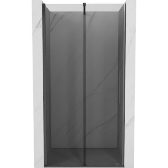 Posuvné sprchové dvere Mexen Velar 110 cm, grafit, kartáčovaná pištoľovo sivá - 871-110-000-41-66