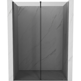 Posuvné sprchové dvere Mexen Velar 140 cm, grafit, kartáčovaná pištoľovo sivá - 871-140-000-41-66