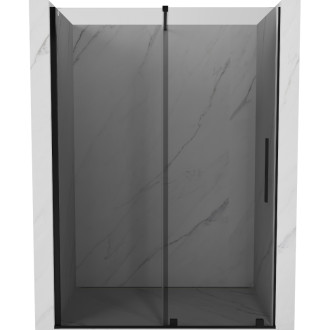 Posuvné sprchové dvere Mexen Velar 130 cm, grafitové, čierne - 871-130-000-41-70