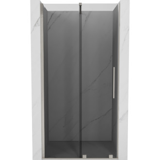 Posuvné sprchové dvere Mexen Velar 110 cm, grafit, kartáčovaný nikel - 871-110-000-41-97