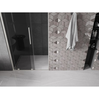 Posuvné sprchové dveře Mexen Velar 110 cm, grafit, kartáčovaný nikl - 871-110-000-41-97