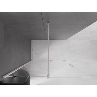 Mexen Velar Posuvná sprchová zástěna 130 x 200 cm, 8 mm průhledná, kartáčovaný nikl - 871-130-000-03-97