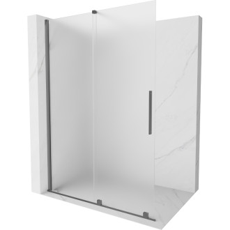 Mexen Velar Posuvná sprchová zástena 130 x 200 cm, matná 8 mm, strieborná - 871-130-000-33-95