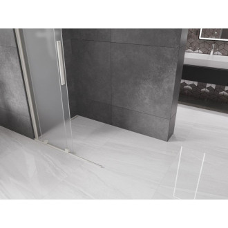 Mexen Velar Posuvná sprchová zástěna 70 x 200 cm, 8 mm matná, kartáčovaný nikl - 871-070-000-33-97