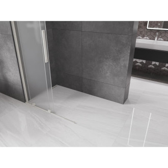 Mexen Velar Posuvná sprchová zástěna 80 x 200 cm, 8 mm matná, kartáčovaný nikl - 871-080-000-33-97