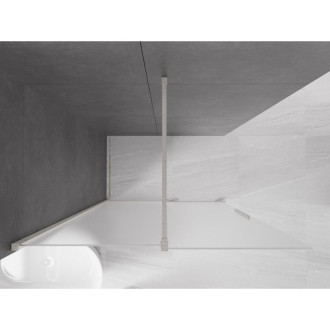 Mexen Velar Posuvná sprchová zástěna 160 x 200 cm, 8 mm matná, kartáčovaný nikl - 871-160-000-33-97